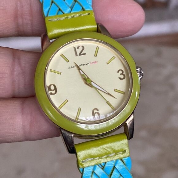 Vintage Isaac Mizrahi Live Wristwatch Braided Leather Strap - Picture 3 of 11